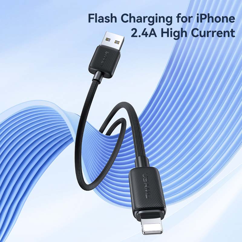 USAMS US-SJ699 3m USB to Lightning 2.4A Charging Cable Copper Core 480Mbps Data Cord USAMS US-SJ699 3m USB to Lightning 2.4A Charging Cable Copper Core 480Mbps Data Cord